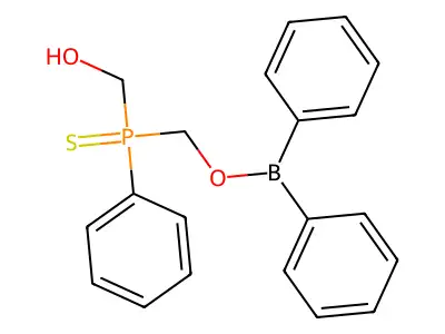 Borinic acid, diphenyl-, ((hydroxymethyl)phenylphosphinothioyl)methyl ester structure