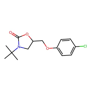 3-Tert-butyl-5-[(4-chlorophenoxy)methyl]-1,3-oxazolidin-2-one structure