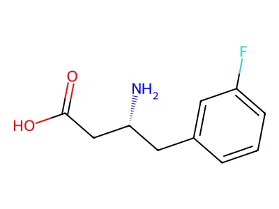 (3R)-3-amino-4-(3-fluorophenyl)butanoic acid structure