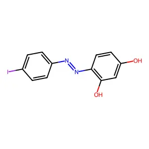 (4E)-3-Hydroxy-4-[2-(4-iodophenyl)hydrazinylidene]cyclohexa-2,5-dien-1-one structure
