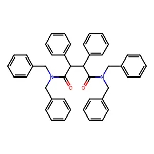 N,N,N',N'-tetrabenzyl-2,3-diphenylbutanediamide structure