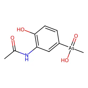 (3-Acetamido-4-hydroxyphenyl)-methylarsinic acid structure
