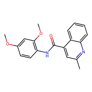 N-(2,4-dimethoxyphenyl)-2-methylquinoline-4-carboxamide structure