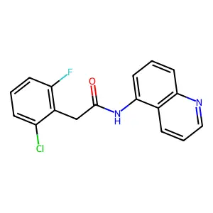 2-(2-chloro-6-fluorophenyl)-N-quinolin-5-ylacetamide structure