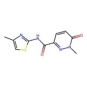 1-methyl-N-(4-methylthiazol-2-yl)-6-oxo-1,6-dihydropyridazine-3-carboxamide structure