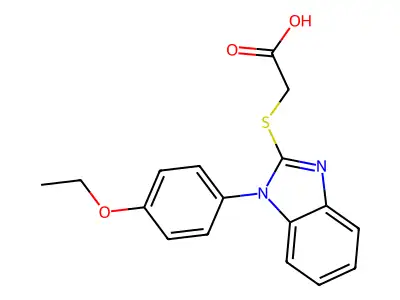 2-{[1-(4-ethoxyphenyl)-1H-1,3-benzodiazol-2-yl]sulfanyl}acetic acid structure