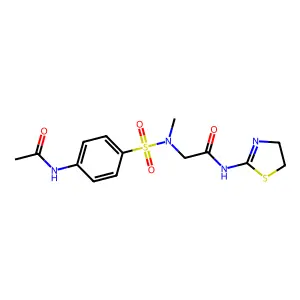 2-[[[4-(Acetylamino)phenyl]sulfonyl]methylamino]-N-(4,5-dihydro-2-thiazolyl)acetamide structure