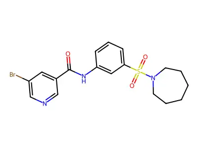 N-[3-(azepan-1-ylsulfonyl)phenyl]-5-bromopyridine-3-carboxamide structure