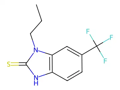 1-propyl-6-(trifluoromethyl)-1H-1,3-benzodiazole-2-thiol structure