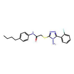2-{[4-amino-5-(2-fluorophenyl)-4H-1,2,4-triazol-3-yl]sulfanyl}-N-(4-butylphenyl)acetamide structure