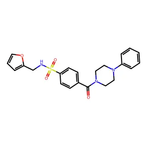 N-(furan-2-ylmethyl)-4-(4-phenylpiperazine-1-carbonyl)benzenesulfonamide structure