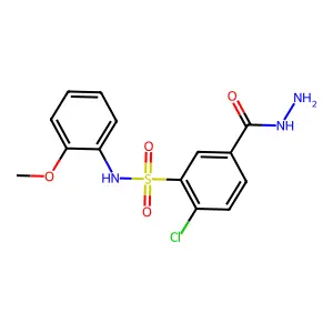 2-chloro-5-(hydrazinecarbonyl)-N-(2-methoxyphenyl)benzene-1-sulfonamide structure