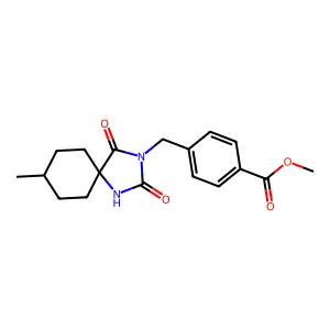 Methyl 4-[(8-methyl-2,4-dioxo-1,3-diazaspiro[4.5]decan-3-yl)methyl]benzoate structure