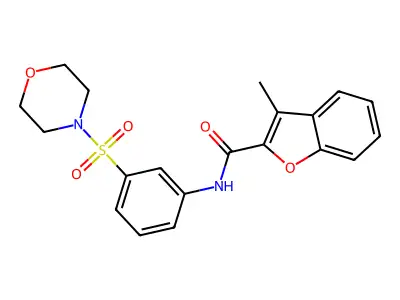 3-methyl-N-(3-morpholin-4-ylsulfonylphenyl)-1-benzofuran-2-carboxamide structure