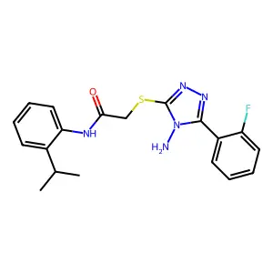 2-{[4-amino-5-(2-fluorophenyl)-4H-1,2,4-triazol-3-yl]sulfanyl}-N-[2-(propan-2-yl)phenyl]acetamide structure