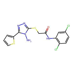 2-{[4-amino-5-(thiophen-2-yl)-4H-1,2,4-triazol-3-yl]sulfanyl}-N-(2,5-dichlorophenyl)acetamide structure