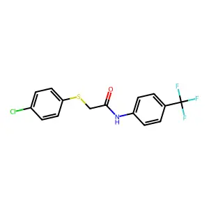 2-[(4-chlorophenyl)sulfanyl]-N-[4-(trifluoromethyl)phenyl]acetamide structure
