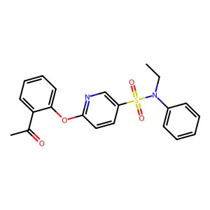 6-(2-acetylphenoxy)-N-ethyl-N-phenylpyridine-3-sulfonamide structure