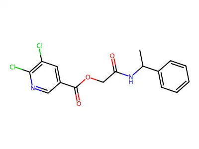 [2-Oxo-2-(1-phenylethylamino)ethyl] 5,6-dichloropyridine-3-carboxylate structure