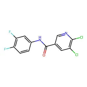 5,6-dichloro-N-(3,4-difluorophenyl)pyridine-3-carboxamide structure