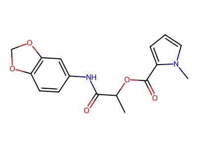 [1-(1,3-Benzodioxol-5-ylamino)-1-oxopropan-2-yl] 1-methylpyrrole-2-carboxylate structure