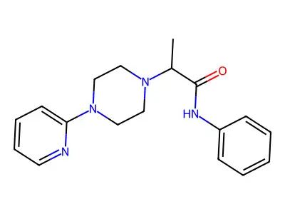 N-phenyl-2-(4-pyridin-2-ylpiperazin-1-yl)propanamide structure