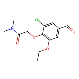 2-(2-chloro-6-ethoxy-4-formylphenoxy)-N,N-dimethylacetamide structure