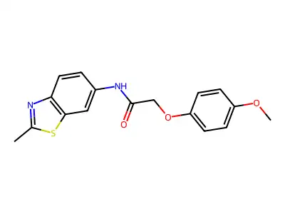 2-(4-methoxyphenoxy)-N-(2-methyl-1,3-benzothiazol-6-yl)acetamide structure