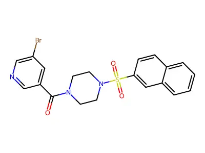 (5-Bromopyridin-3-yl)-(4-naphthalen-2-ylsulfonylpiperazin-1-yl)methanone structure