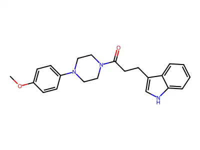 3-(1H-indol-3-yl)-1-[4-(4-methoxyphenyl)piperazin-1-yl]propan-1-one structure