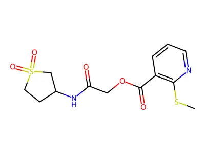 [2-[(1,1-dioxothiolan-3-yl)amino]-2-oxoethyl] 2-methylsulfanylpyridine-3-carboxylate structure