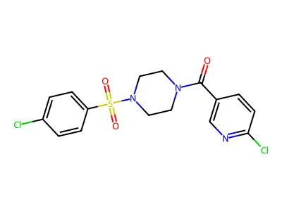 1-(4-Chlorobenzenesulfonyl)-4-(6-chloropyridine-3-carbonyl)piperazine structure