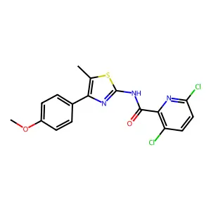 3,6-dichloro-N-[4-(4-methoxyphenyl)-5-methyl-1,3-thiazol-2-yl]pyridine-2-carboxamide structure