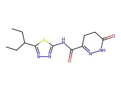 6-oxo-N-(5-pentan-3-yl-1,3,4-thiadiazol-2-yl)-4,5-dihydro-1H-pyridazine-3-carboxamide structure