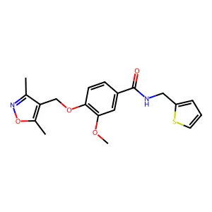 4-[(3,5-dimethyl-1,2-oxazol-4-yl)methoxy]-3-methoxy-N-(thiophen-2-ylmethyl)benzamide structure