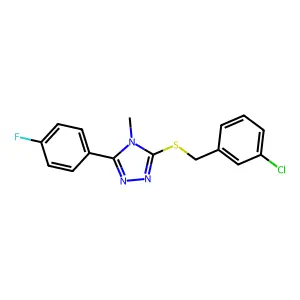 3-[(3-Chlorophenyl)methylthio]-5-(4-fluorophenyl)-4-methyl-1,2,4-triazole structure