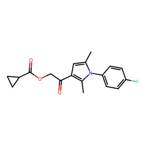 [2-[1-(4-fluorophenyl)-2,5-dimethylpyrrol-3-yl]-2-oxoethyl] cyclopropanecarboxylate structure