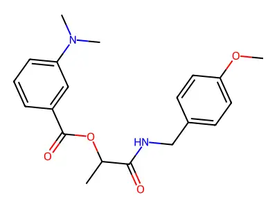 [1-[(4-Methoxyphenyl)methylamino]-1-oxopropan-2-yl] 3-(dimethylamino)benzoate structure