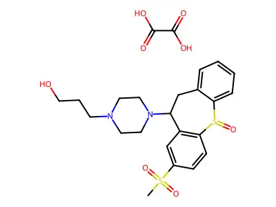 1-Piperazinepropanol, 4-(10,11-dihydro-8-(methylsulfonyl)dibenzo(b,f)thiepin-10-yl)-, S-oxide,ethanedioate (1:1) structure