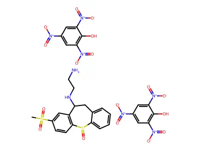 1,2-Ethanediamine, N-(10,11-dihydro-8-(methylsulfonyl)dibenzo(b,f)thiepin-10-yl)-, S-oxide, compd. with 2,4,6-trinitrophenol (1:2) structure