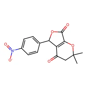 2,2-Dimethyl-5-(4-nitrophenyl)-3,5-dihydrofuro[3,4-b]pyran-4,7-dione structure