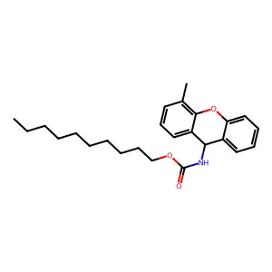 decyl N-(4-methyl-9H-xanthen-9-yl)carbamate structure