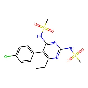 N,N'-(5-(p-Chlorophenyl)-6-ethyl-2,4-pyrimidinediyl)bis methanesulfonamide structure