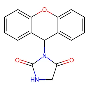 3-(9H-xanthen-9-yl)imidazolidine-2,4-dione structure