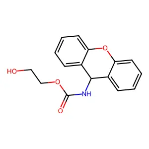 2-hydroxyethyl N-(9H-xanthen-9-yl)carbamate structure