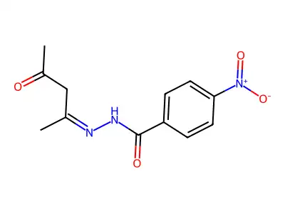 4-nitro-N-(4-oxopentan-2-ylideneamino)benzamide structure