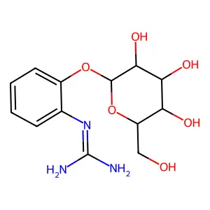 2-[2-[3,4,5-Trihydroxy-6-(hydroxymethyl)oxan-2-yl]oxyphenyl]guanidine structure