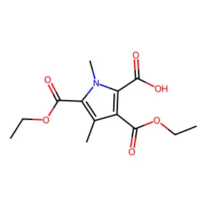 3,5-Bis(ethoxycarbonyl)-1,4-dimethyl-1H-pyrrole-2-carboxylic acid structure