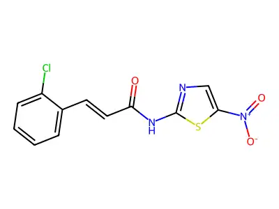 (E)-3-(2-chlorophenyl)-N-(5-nitro-1,3-thiazol-2-yl)prop-2-enamide structure