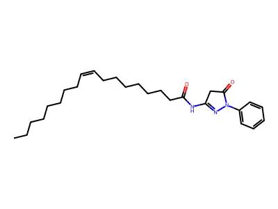 N-(5-oxo-1-phenyl-4H-pyrazol-3-yl)octadec-9-enamide structure